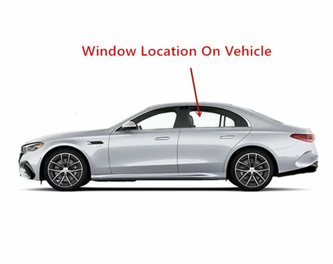 Driver Left Side Rear Door Window Door Glass Compatible with Mercedes Benz E300 E43AMG 2017-2019 / E350 2020-2023 / E53AMG 2019-2023 4-Door Sedan Models