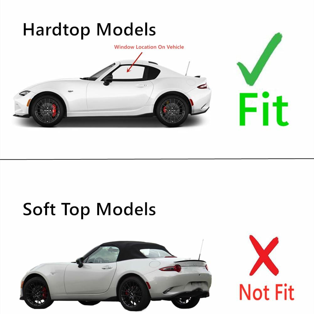 Tempered Driver Left Side Door Window Door Glass Compatible with Mazda MX-5 Miata Hardtop 2016-2025 Models
