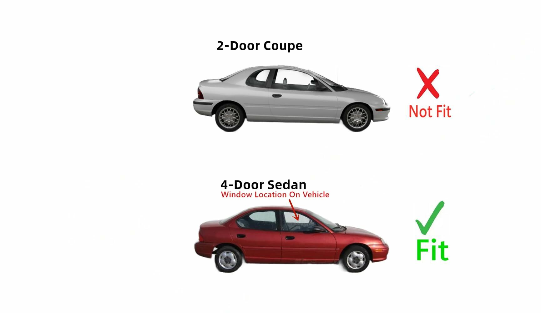Passenger Right Side Front Door Window Glass Compatible with Dodge Neon/Plymouth Neon 4 Door Sedan 1995-1999 Models