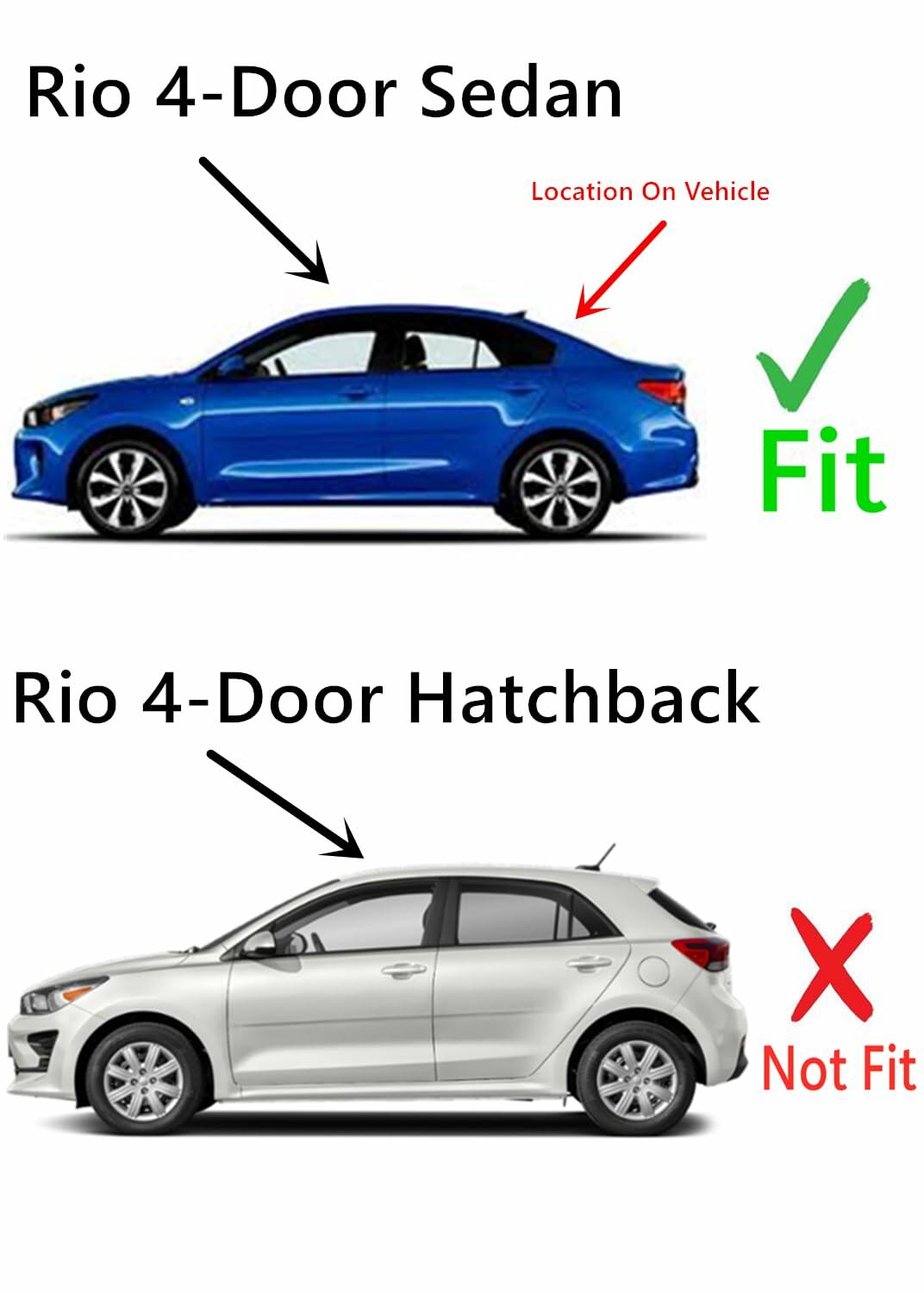 Heated Back Window Back Glass Compatible with Kia Rio 4 Door Sedan 2018-2023 Models