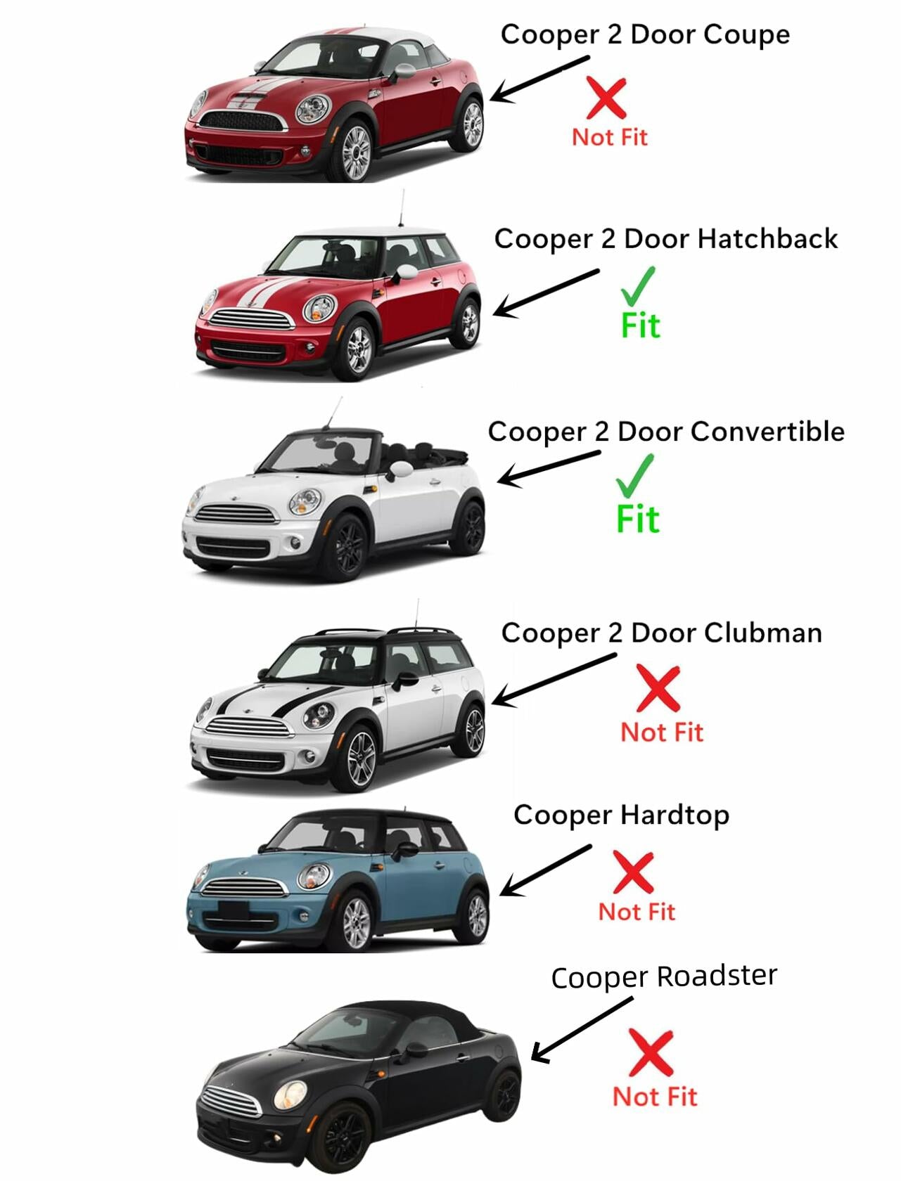 Driver Left Side Door Window Door Glass Compatible with Mini Cooper 2 Door Hatchback 2007-2015 Models / 2 Door Convertible 2008-2015 Models
