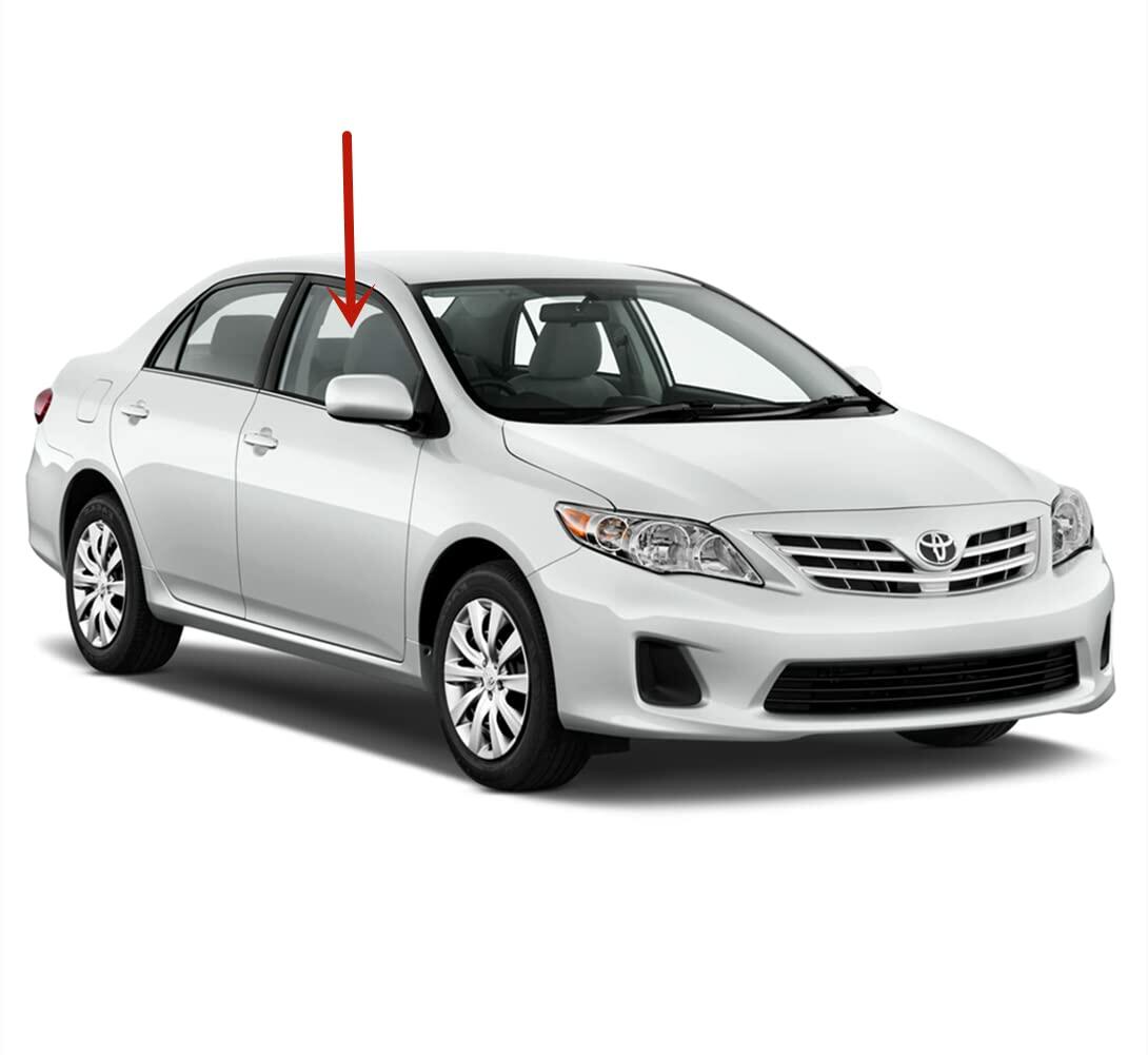 Passenger Right Side Front Door Window Door Glass Compatible with Toyota Corolla 4 Door Sedan 2009-2013 Japan Built Models