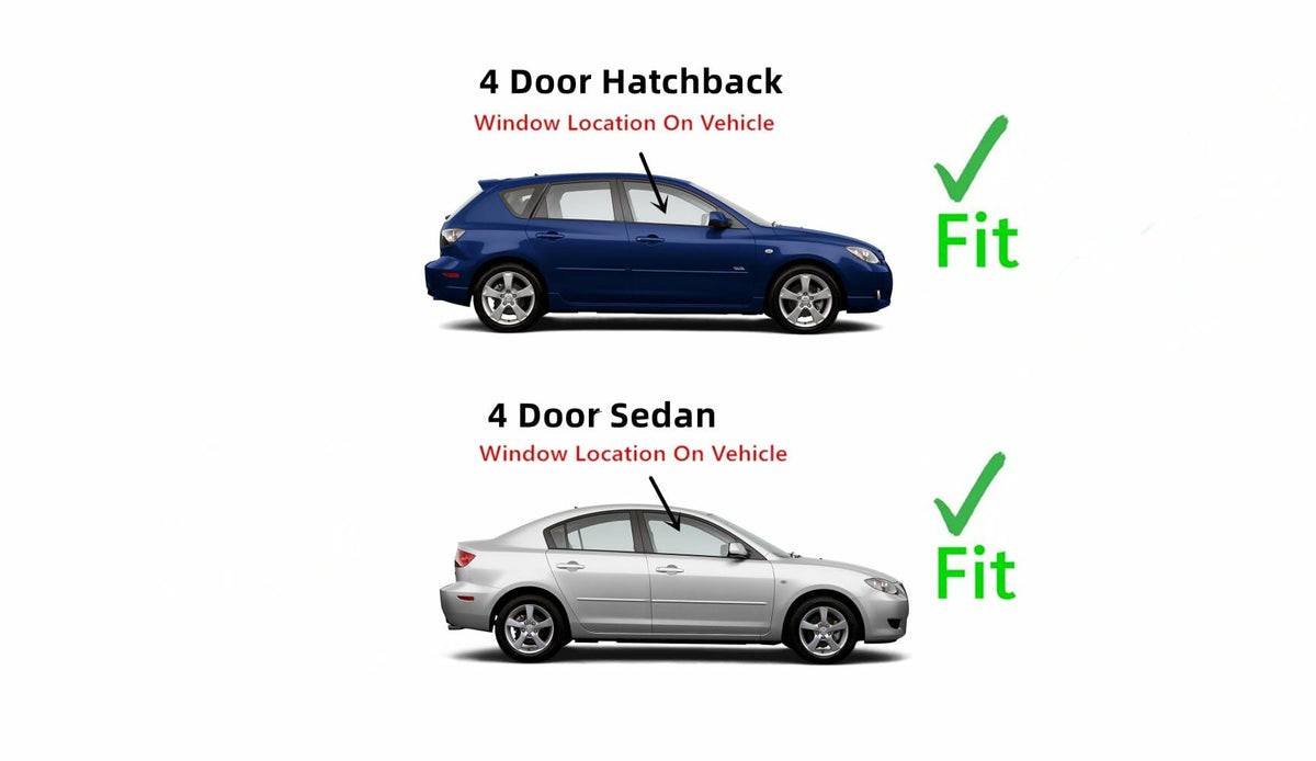Passenger Right Side Front Door Window Door Glass Compatible with Mazda 3 2004-2009 Models