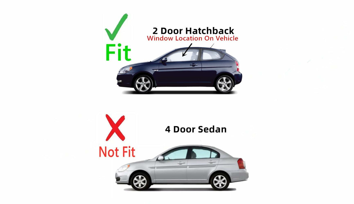 Driver Left Side Door Window Door Glass Compatible with Hyundai Accent 2 Door Hatchback 2007-2011 Models