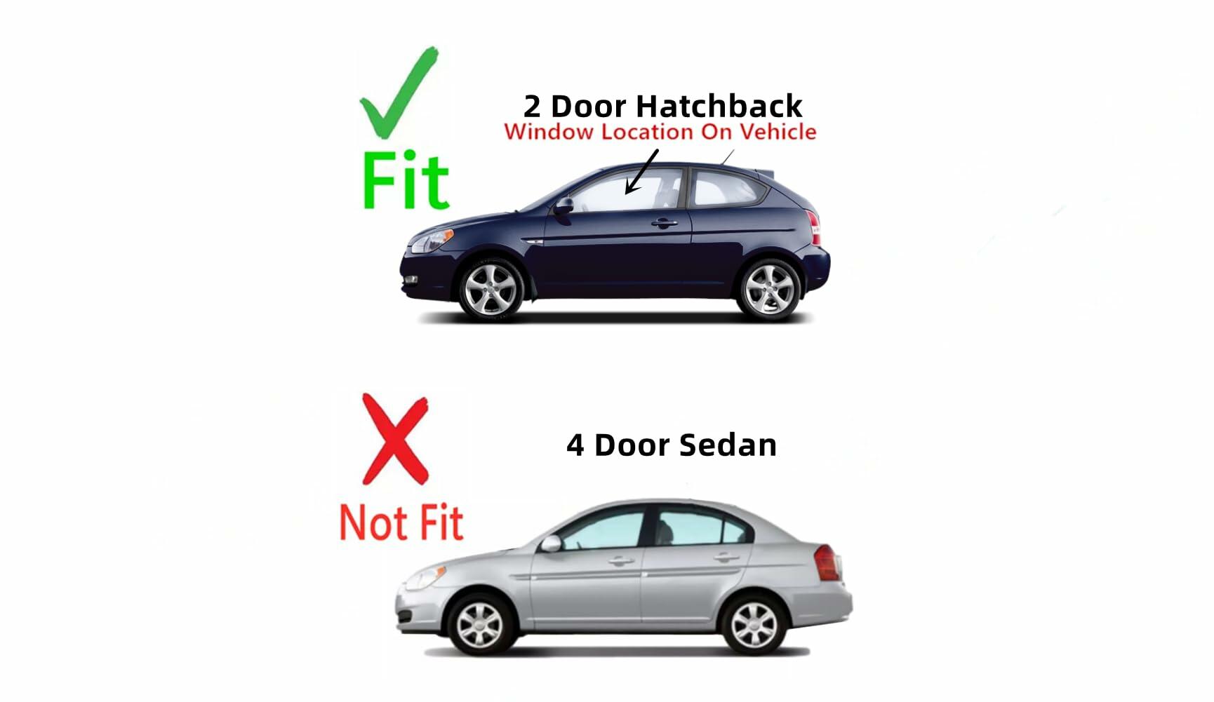 Driver Left Side Door Window Door Glass Compatible with Hyundai Accent 2 Door Hatchback 2007-2011 Models