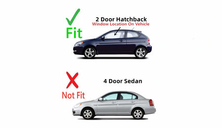 Driver Left Side Door Window Door Glass Compatible with Hyundai Accent 2 Door Hatchback 2007-2011 Models
