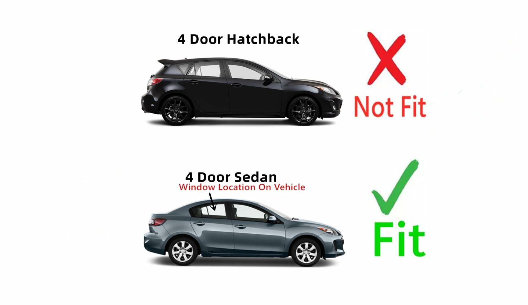 Passenger Right Side Rear Door Window Door Glass Compatible with Mazda 3 4 Door Sedan 2010-2013 Models