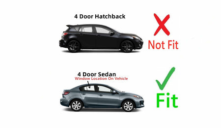 Passenger Right Side Rear Door Window Door Glass Compatible with Mazda 3 4 Door Sedan 2010-2013 Models