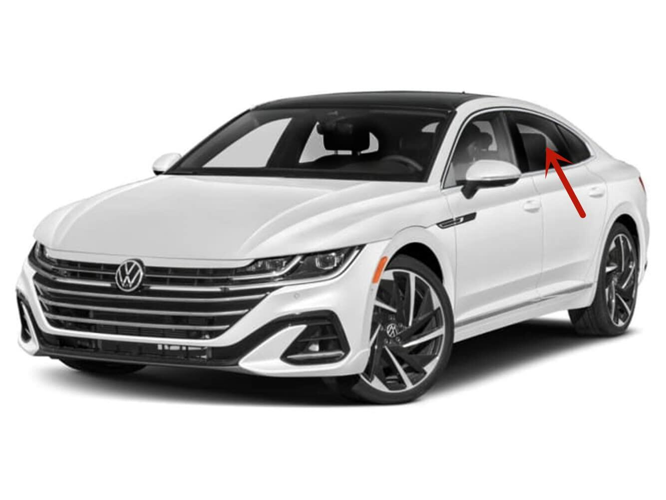 Driver Left Side Rear Door Window Door Glass Compatible with Volkswagen Arteon 2019-2024 Models