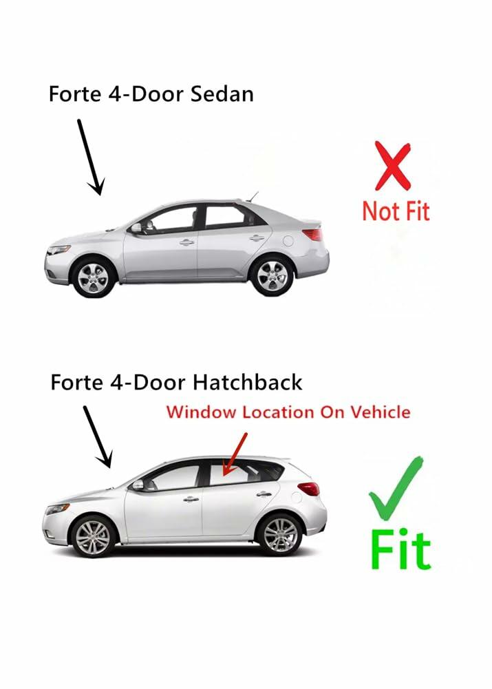 OEM Driver Left Side Rear Door Window Door Glass Compatible with Kia Forte 4 Door Hatchback 2011-2013 Models
