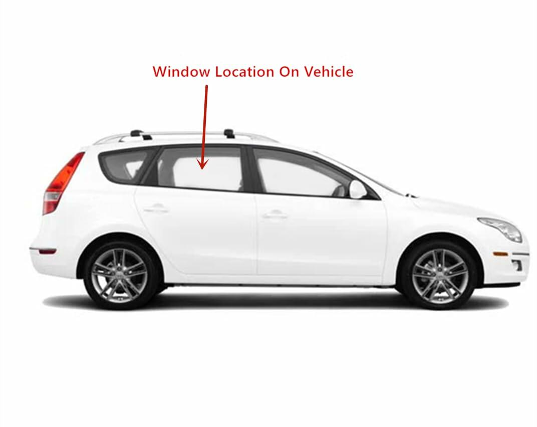 Passenger Right Side Rear Door Window Door Glass Compatible with Hyundai Elantra 2009-2011 / Elantra Touring 2012 4 Door Wagon Models