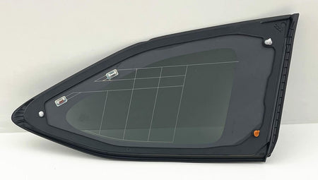 Black Moulding Style W/ Atenna Driver Left Side Quarter Window Quarter Glass Compatible with Toyota Highlander 2020-2025 Models