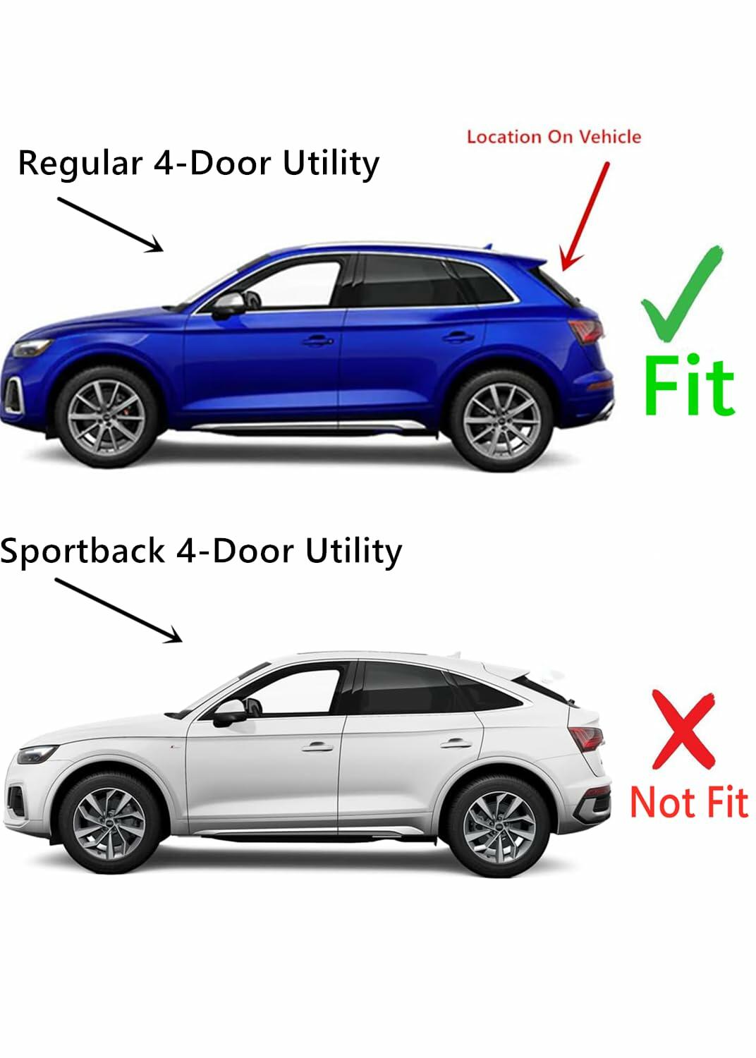 W/Antenna Back Tailgate Liftgate Window Back Glass Compatible with Audi SQ5 / Q5 2018-2025 Models