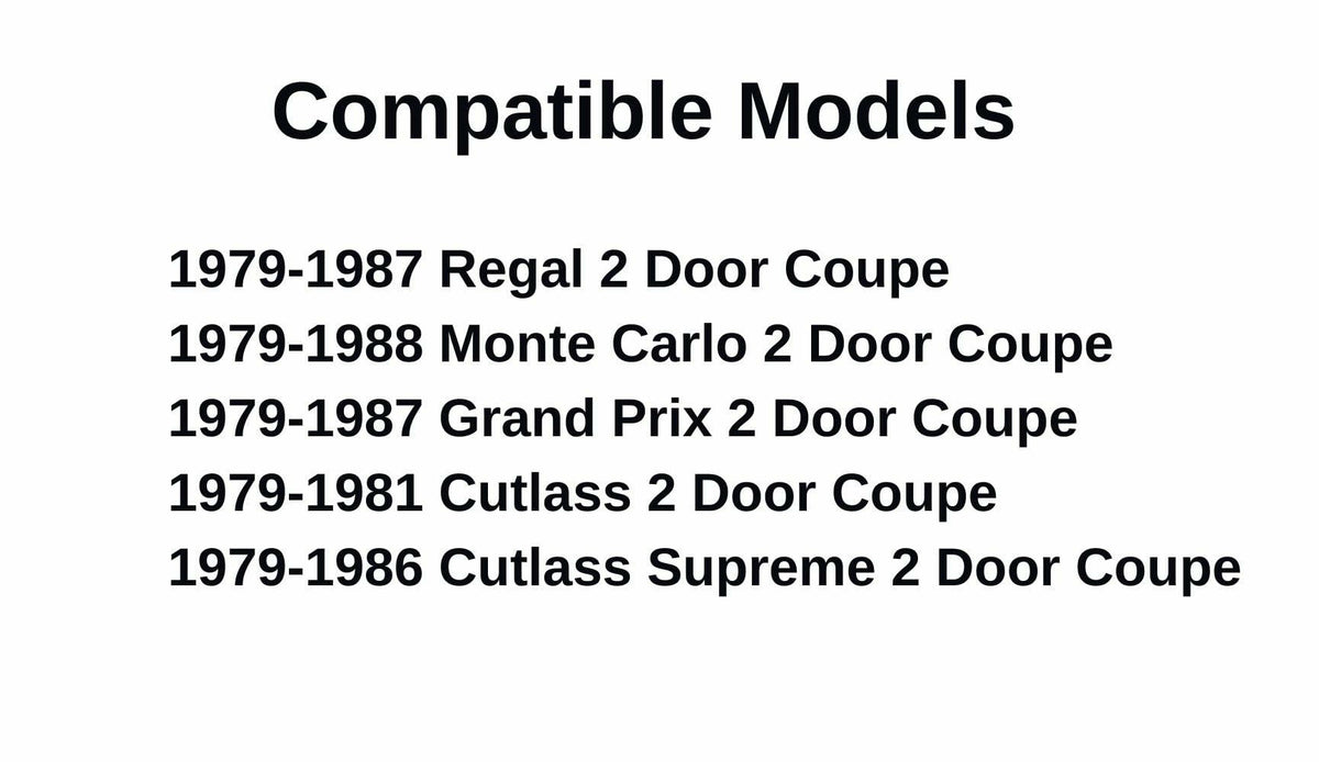 Driver Left Side Door Window Door Glass Compatible with Buick Regal/Pontiac Grand Prix/Chevrolet Monte Carlo/Oldsmobile Cutlass/Oldsmobile Cutlass Supreme 2 Door Coupe 1979-1987 Models