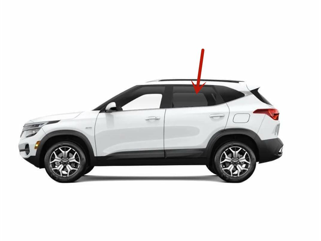 Tempered Driver Left Side Rear Door Window Door Glass Compatible with Kia Seltos 2021-2026 Models