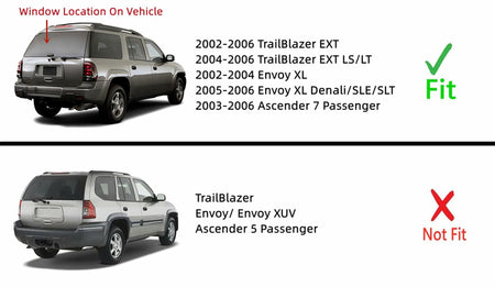 Back Tailgate Window Back Glass Compatible with Chevrolet Trailblazer EXT/GMC Envoy XL/Isuzu Ascender 7 Passenger 2002-2006 Models
