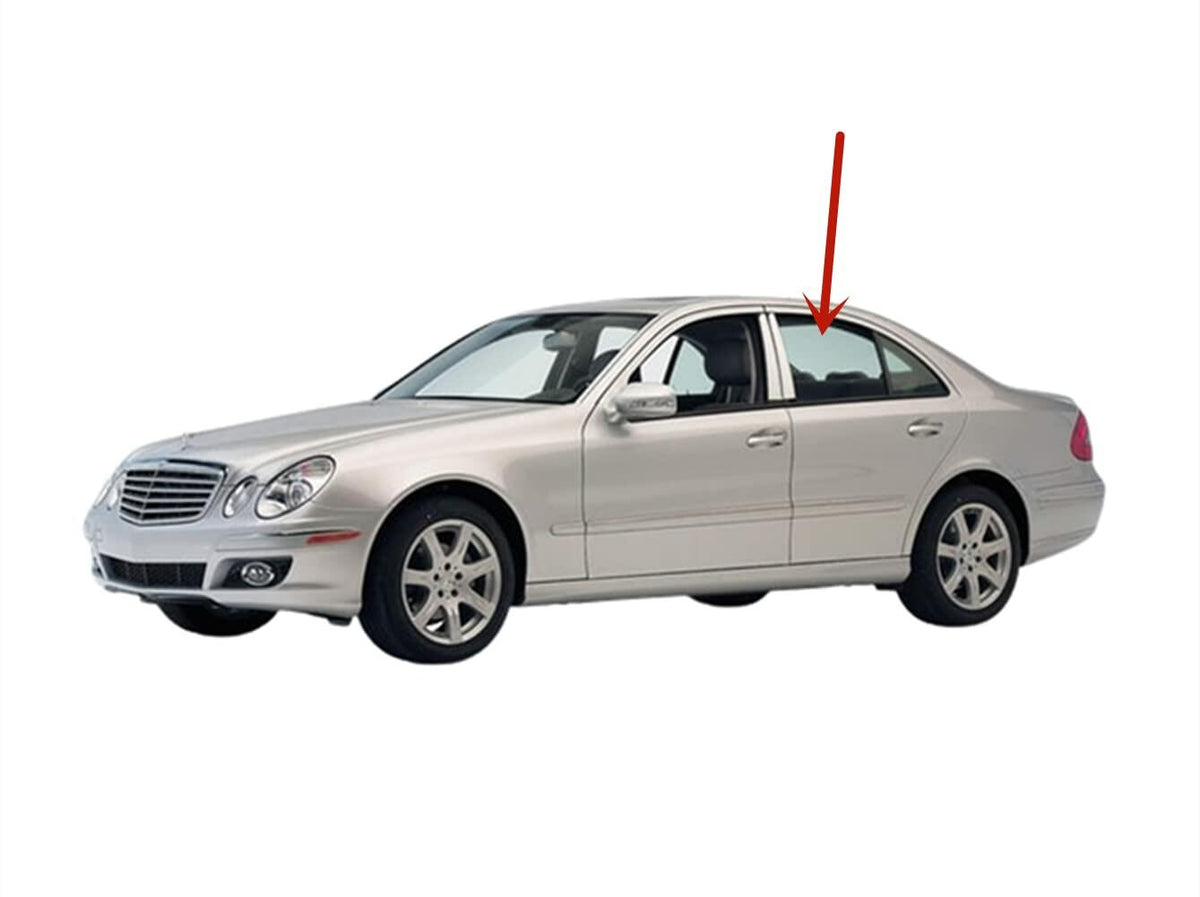 Tempered Driver Left Side Rear Door Window Door Glass Compatible with Mercedes Benz E320 E350 E500 E55AMG E550 E63AMG 4 Door Sedan 2003-2009 Models