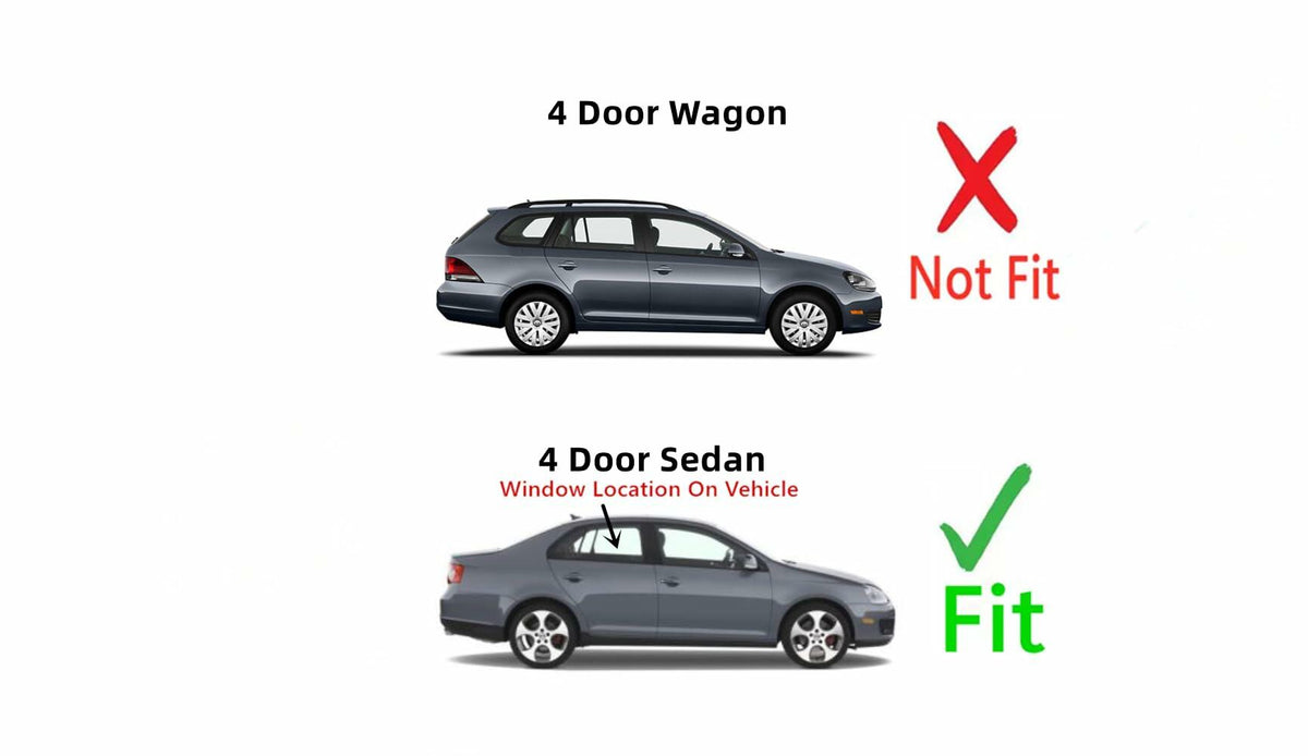 Passenger Right Side Rear Door Window Door Glass Compatible with Volkswagen Jetta 4 Door Sedan 2011-2018 Models