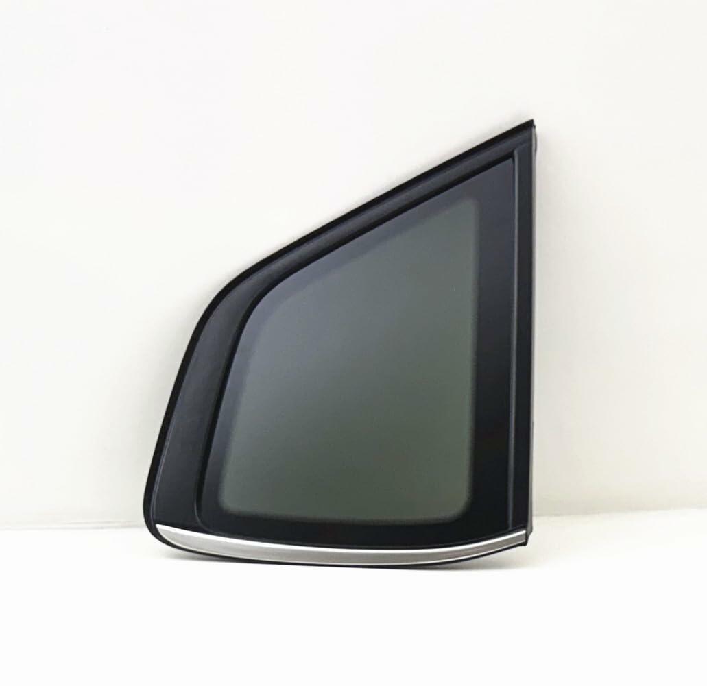 Tempered Partial Chrome Moulding Sytle Passenger Right Side Quater Window Quarter Glass Compatible with Volkswagen Taos 2022 Models