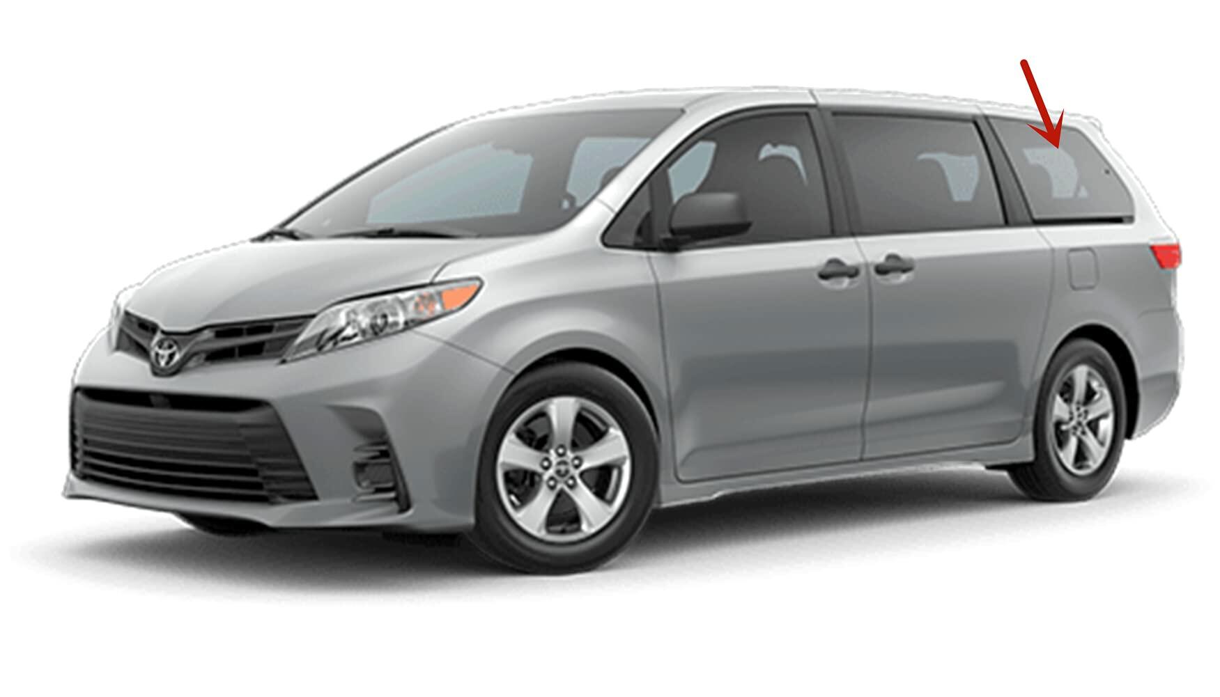Movable W/Sunshade Hooks Style Driver Left Side Quarter Window Quarter Glass Compatible with Toyota Sienna 2011-2020 Models