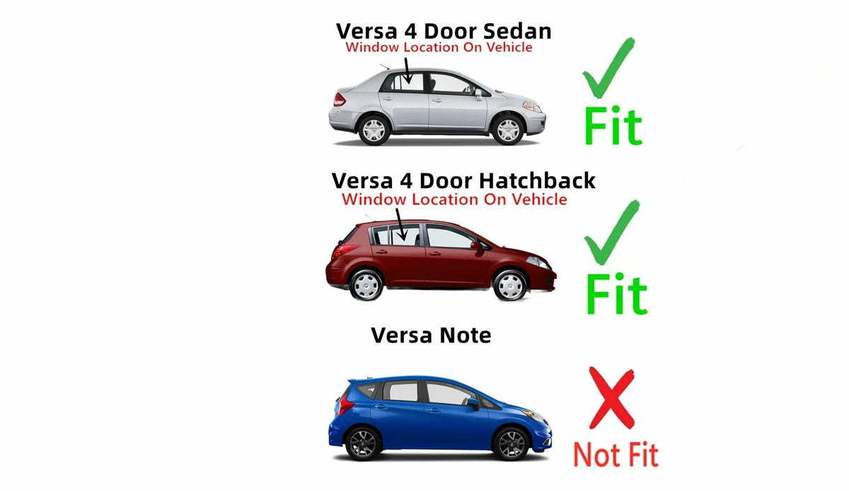 Passenger Right Rear Door Window Door Glass Compatible with Nissan Versa 4 Door Hatchback 2007-2013 Models / Versa 4 Door Sedan 2007-2011 Models