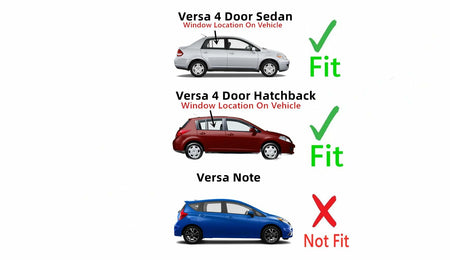 Passenger Right Rear Door Window Door Glass Compatible with Nissan Versa 4 Door Hatchback 2007-2013 Models / Versa 4 Door Sedan 2007-2011 Models