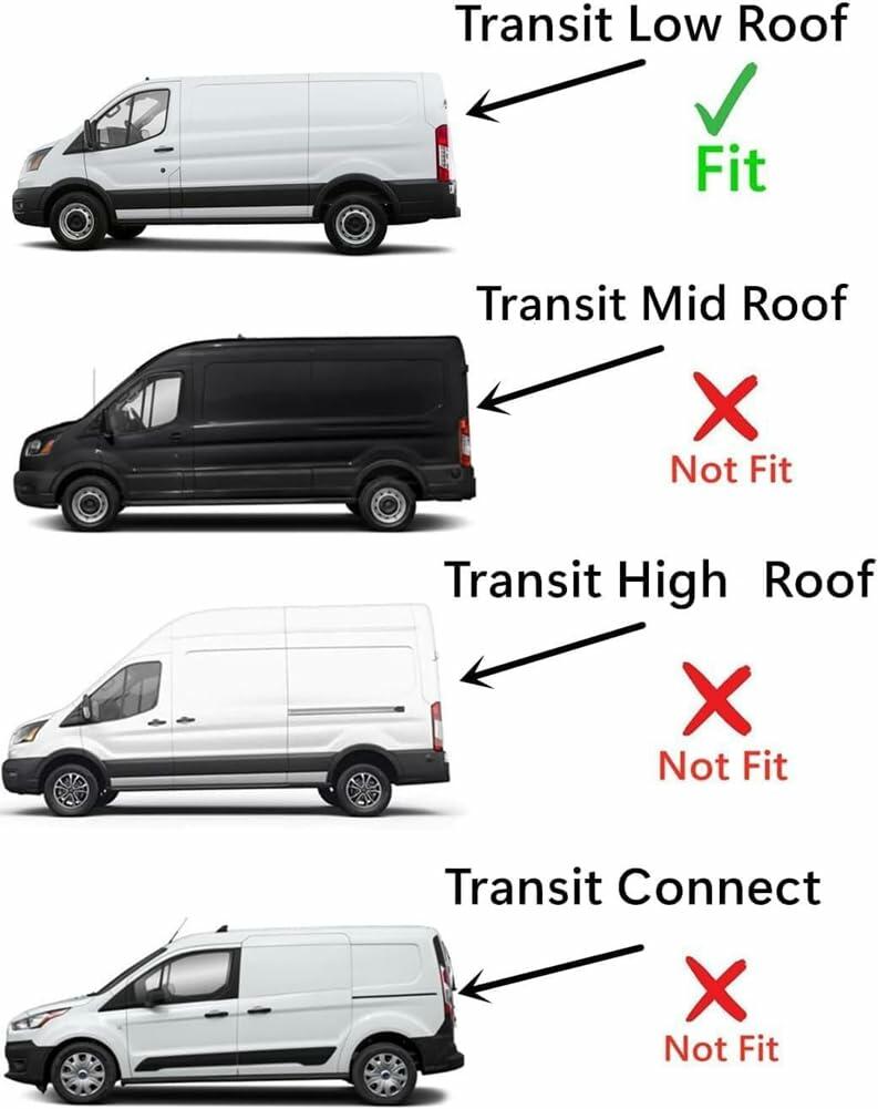 Privacy OEM Driver Left Side Rear Stationary Sliding Cargo Door Window Door Glass Compatible with Ford Transit 83.2" Low-Roof Van 2015-2025 Models