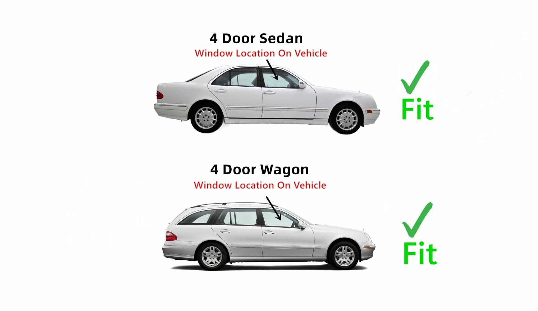 Passenger Right Side Front Door Window Door Glass Compatible with Mercedes Benz E300 E320 E420 E55AMG E500 Models