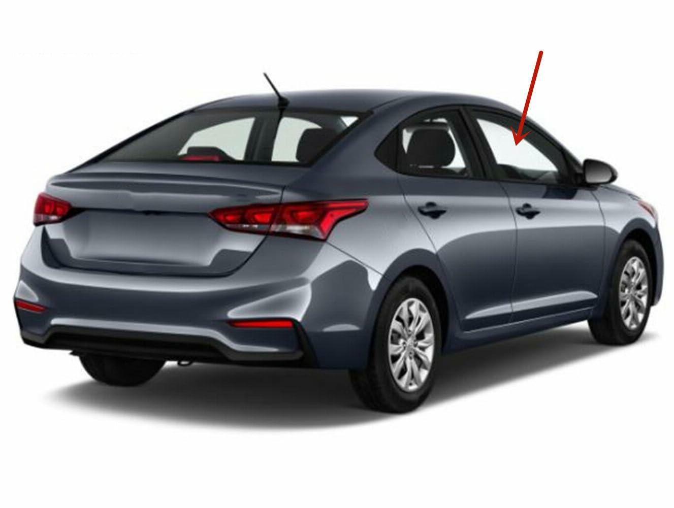 Passenger Right Side Front Door Window Door Glass Compatible with Hyundai Accent 2018-2022 Models