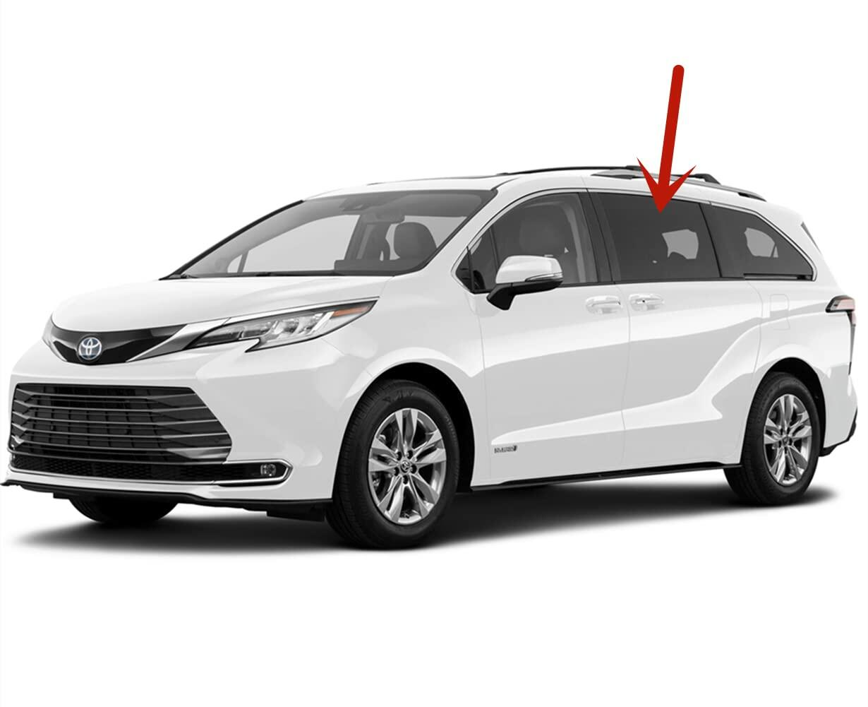 Tempered Driver Left Side Rear Door Window Door Glass Compatible with Toyota Sienna 2021-2025 Models