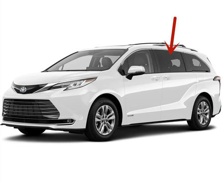 Tempered Driver Left Side Rear Door Window Door Glass Compatible with Toyota Sienna 2021-2025 Models