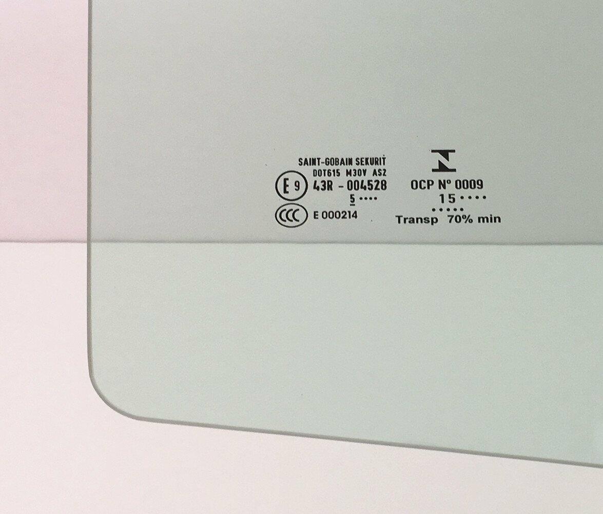 OEM Passenger Right Side Door Window Door Glass Compatible with Fiat 500 / 500C / 500e 2012-2019 Models