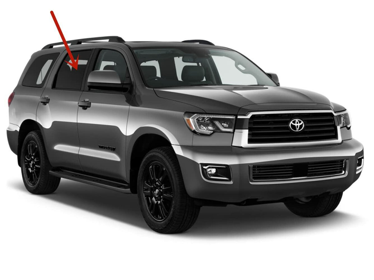 Passenger Right Side Rear Door Window Door Glass Compatible with Toyota Sequoia 2008-2022 Models
