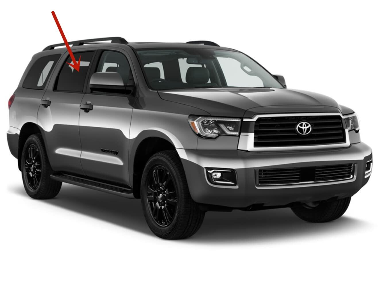 Passenger Right Side Rear Door Window Door Glass Compatible with Toyota Sequoia 2008-2022 Models