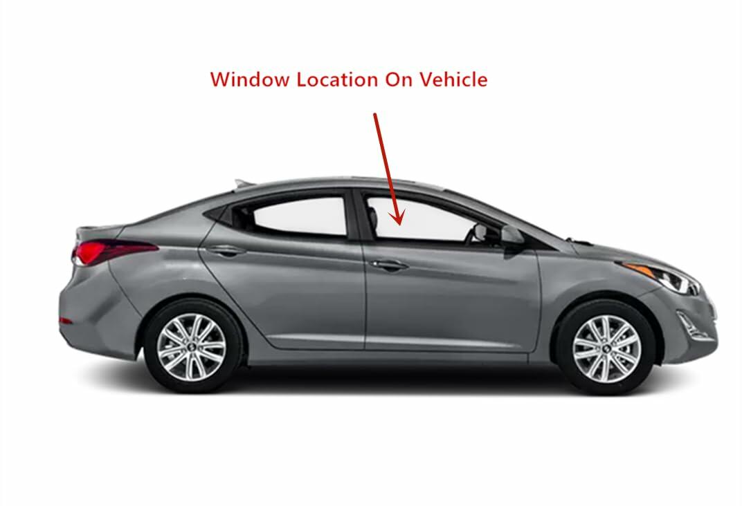 Passenger Right Side Front Door Window Door Glass Compatible with Hyundai Elantra 4 Door Sedan 2011-2016 Models