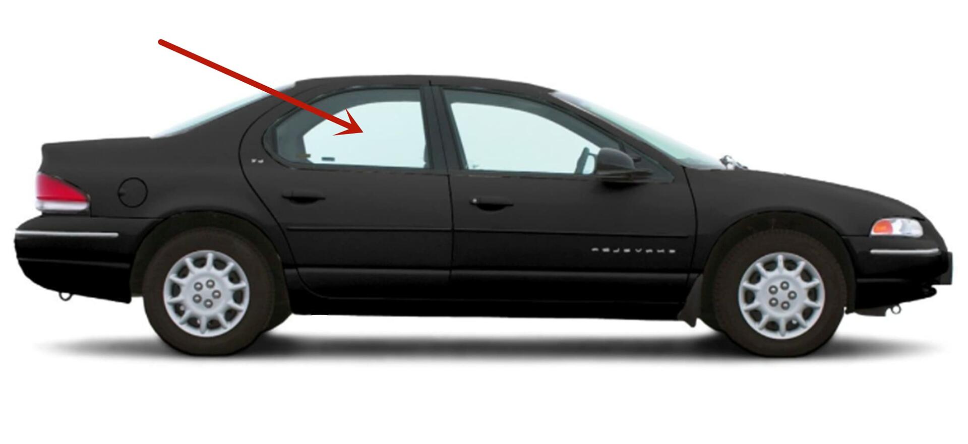 Passenger Right Side Rear Door Window Door Glass Compatible with Plymouth Breeze 4 Door Sedan 1996-2000 Models