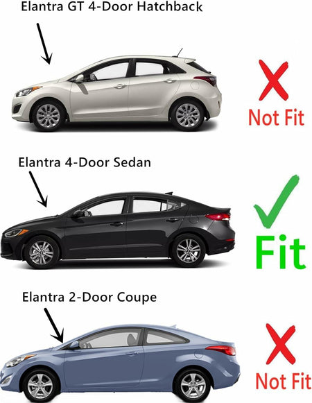 Driver Left Side Rear Door Window Door Glass Compatible with Hyundai Elantra 4 Door Sedan 2017-2020 Models