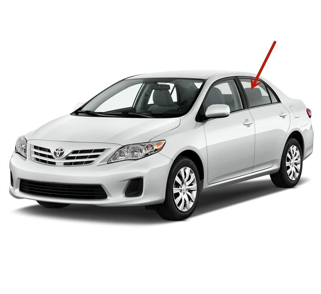Driver Left Side Rear Door Window Door Glass Compatible with Toyota Corolla 4 Door Sedan 2009-2013 Models