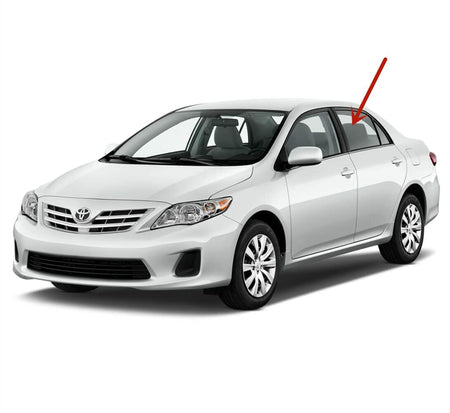 Driver Left Side Rear Door Window Door Glass Compatible with Toyota Corolla 4 Door Sedan 2009-2013 Models