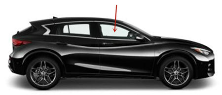 Passenger Right Side Front Door Window Door Glass Compatible with Infiniti QX30 2017-2019 Models