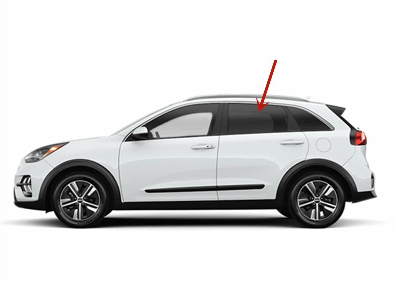 Driver Left Side Rear Door Window Door Glass Compatible with Kia Niro Hybrid 2017-2022 Models