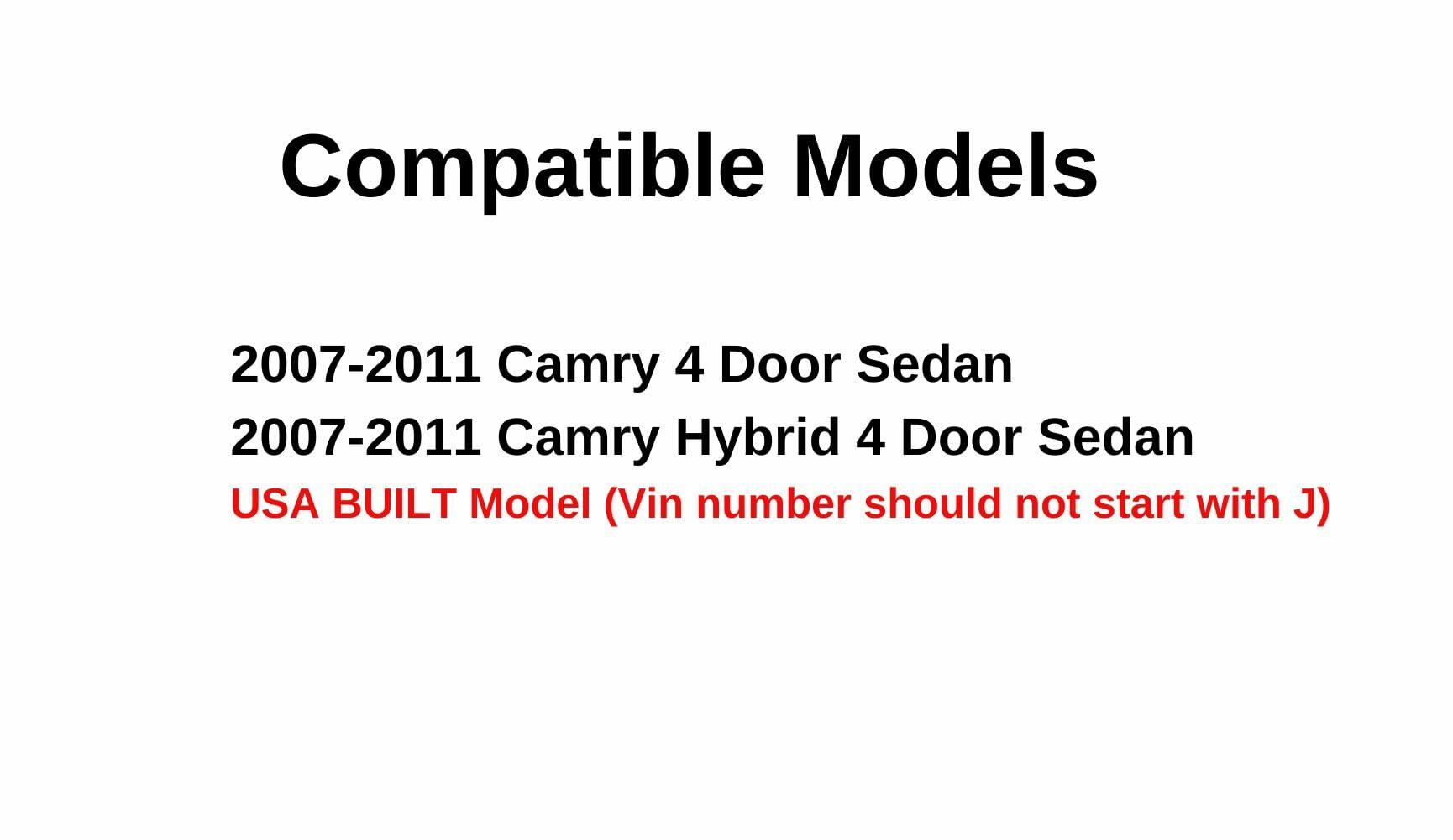 Passenger Right Side Front Door Glass Compatible with Toyota Camry 4 Door Sedan USA Built 2007-2011 Models