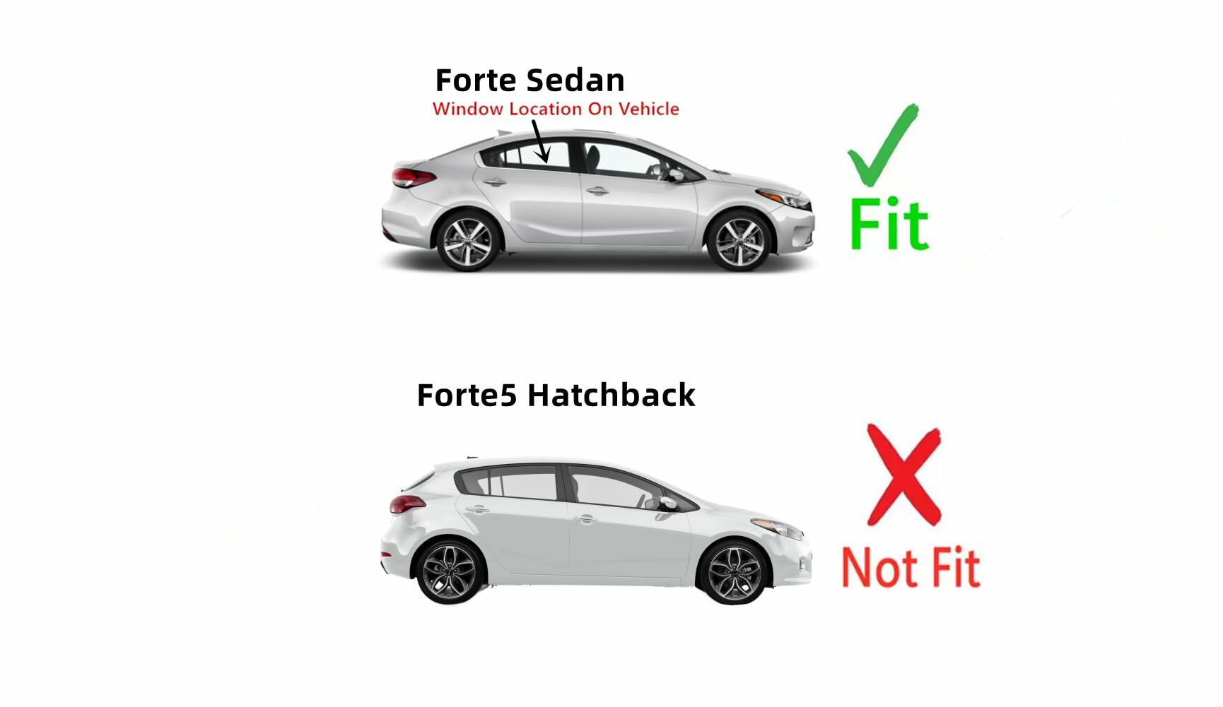 Passenger Right Side Rear Door Window Door Glass Compatible with Kia Forte 4 Door Sedan 2014-2018 Models