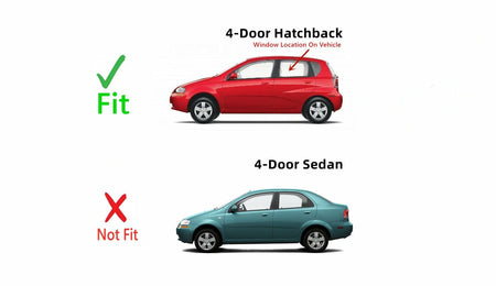 Driver Left Side Rear Door Window Door Glass Compatible with Chevrolet Aveo 2004-2008 4 Door Hatchback