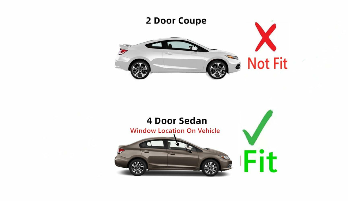Passenger Right Side Front Door Window Door Glass Compatible with Honda Civic 4 Door Sedan 2012-2015 Models