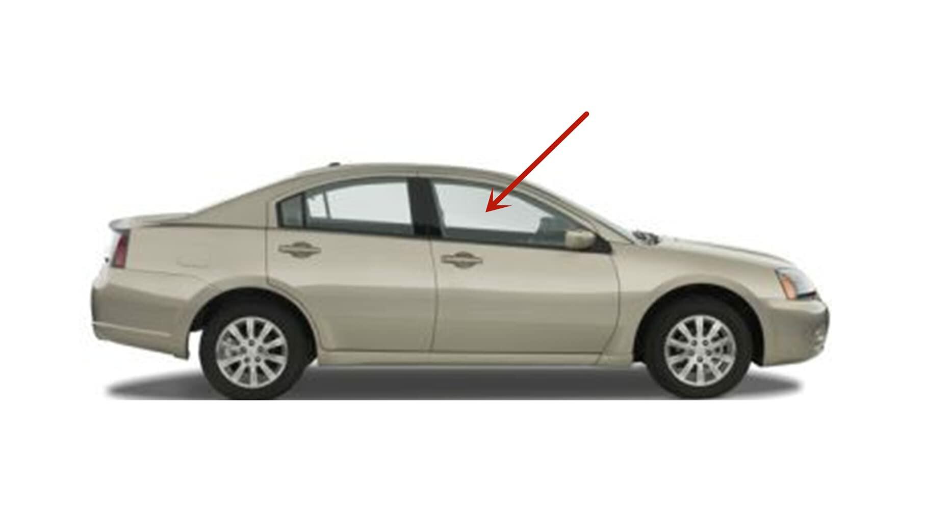 Passenger Right Side Front Door Window Door Glass Compatible with Mitsubishi Galant 4 Door Sedan 2004-2012 Models