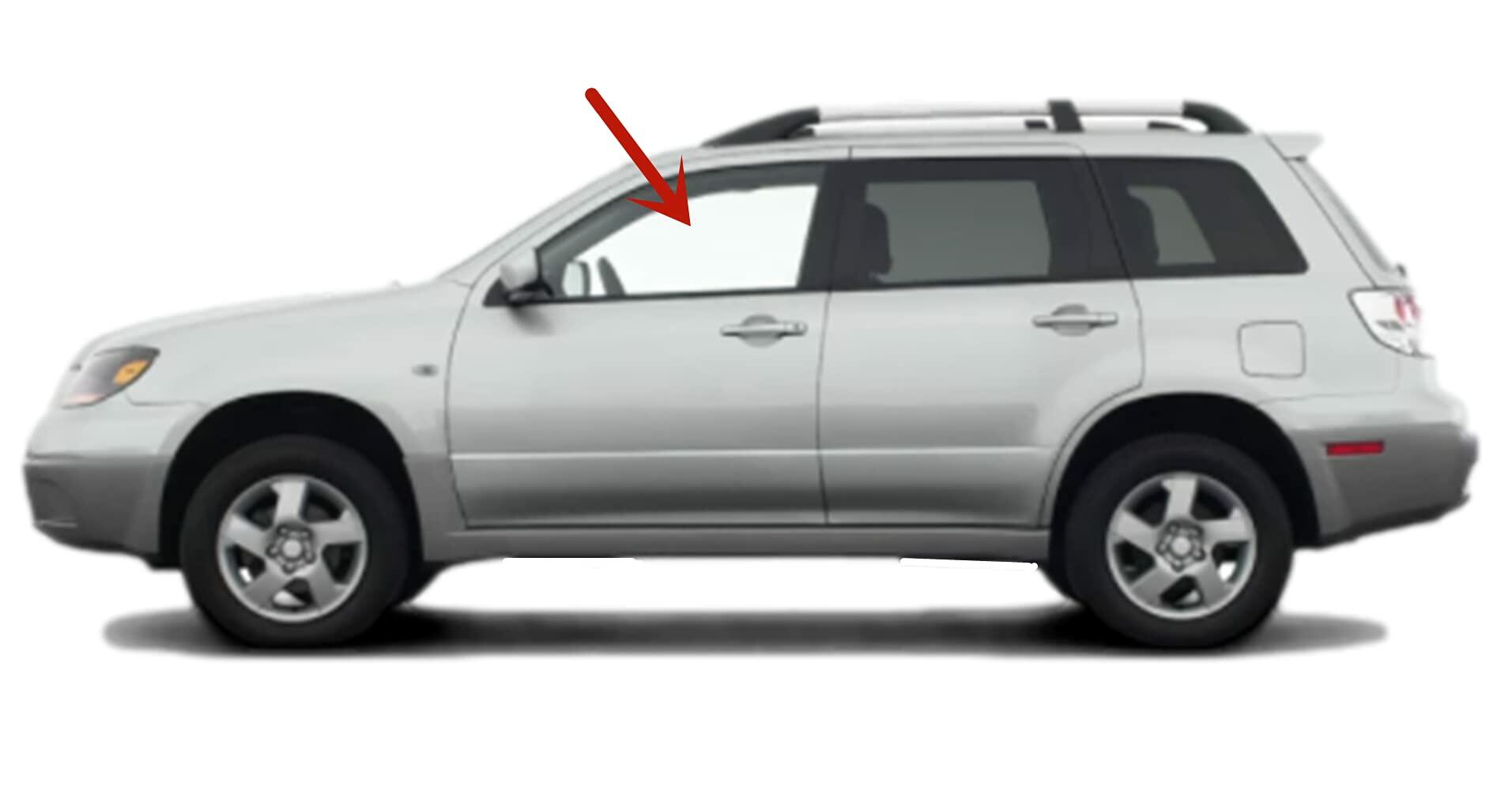 Driver Left Side Front Door Window Door Glass Compatible with Mitsubishi Outlander 2003-2006 Models