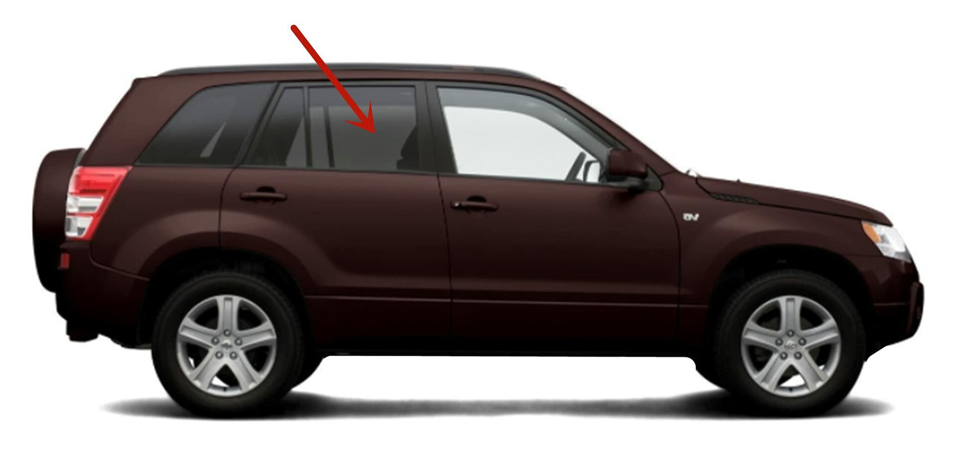 Passenger Right Side Rear Door Window Door Glass Compatible with Suzuki Grand Vitara 2006-2013 Models
