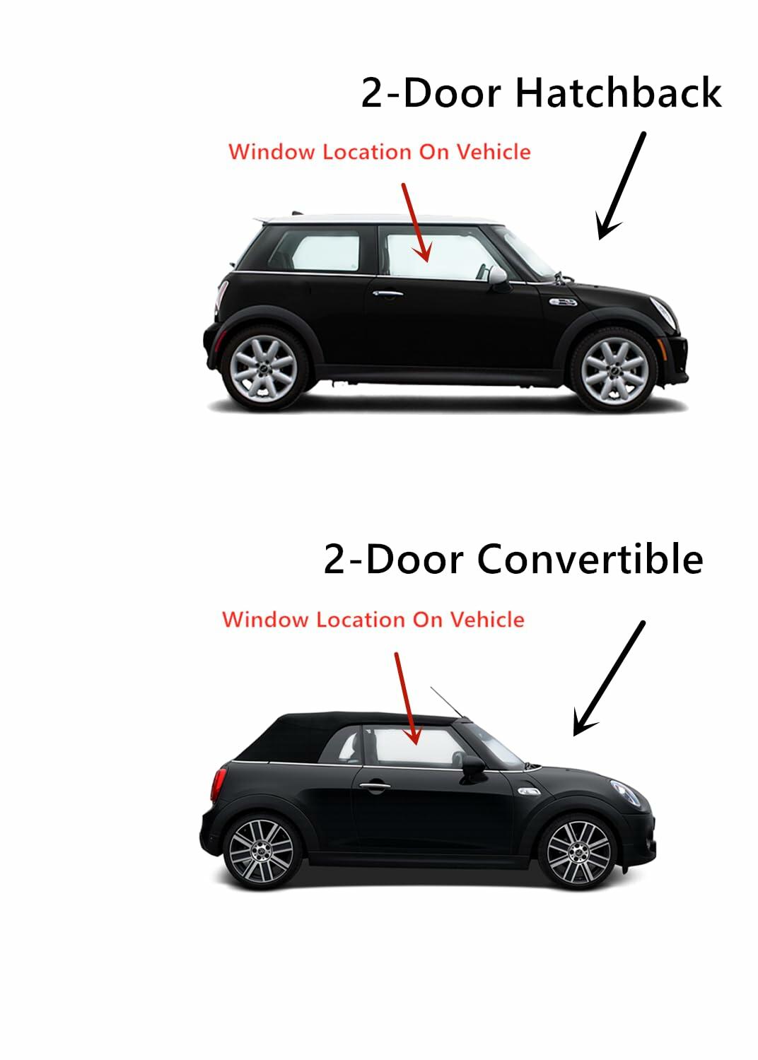 Passenger Right Side Door Window Door Glass Compatible with Mini Cooper 2002-2007 Models