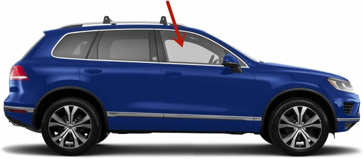 Passenger Right Side Front Door Window Door Glass Compatible with Volkswagen Touareg 2011-2017 Models